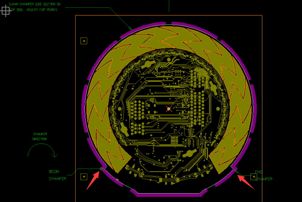 round chamfer PCB ,made by Storm Circuit